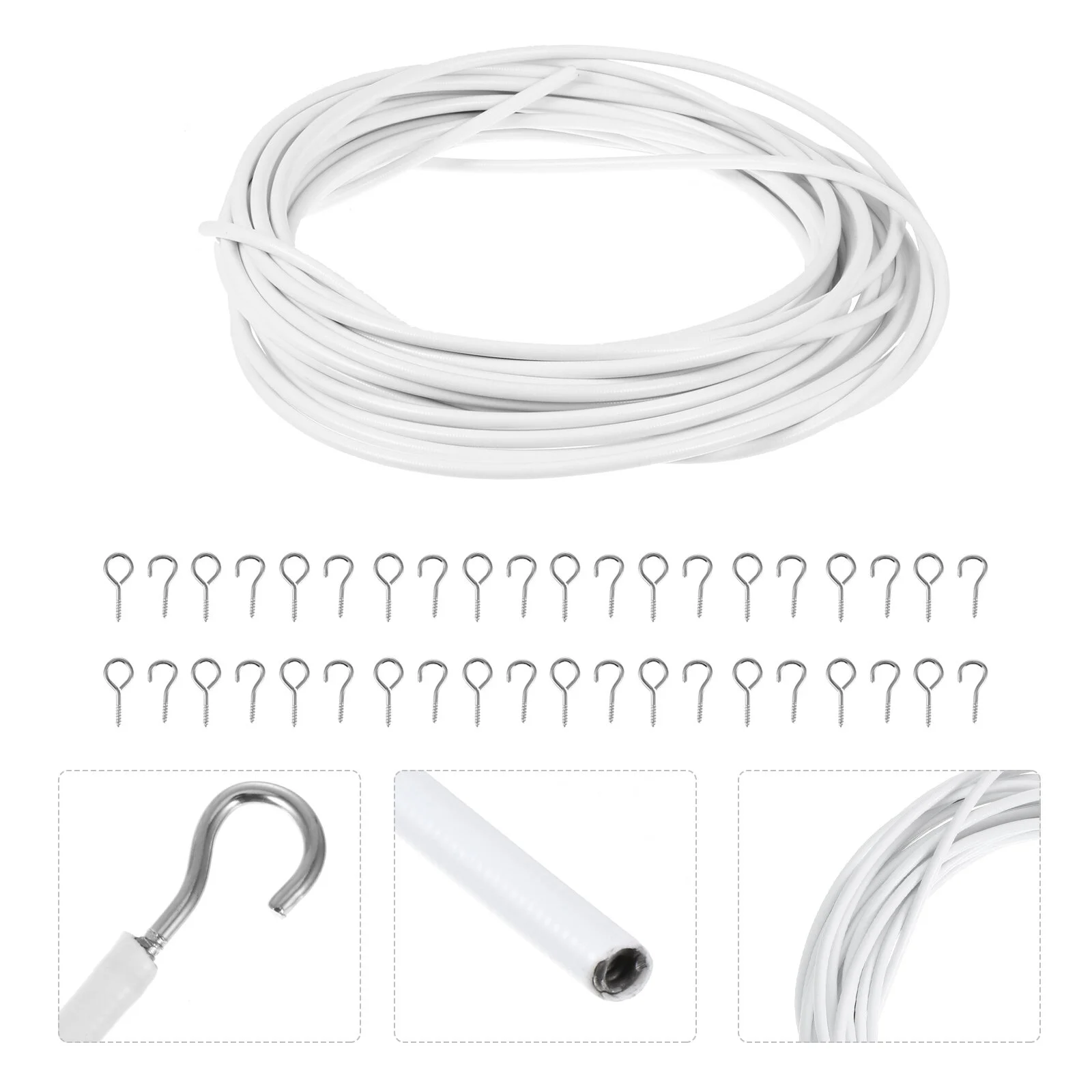 

10 Meters Curtain Rope String Plastic Clothes Hangers Cord White Curtains Cable