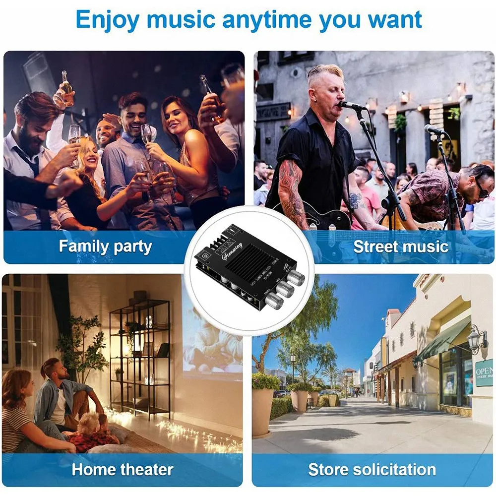 YS-XPSM 2 0-канальная плата усилителя Bluetooth с радиатором TDA7498E 150Wx2 аудиомодуль