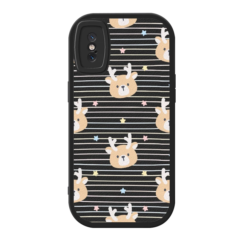 Милый чехол из овечьей кожи для iPhone XS Защитный 3D камеры черный белый мягкий