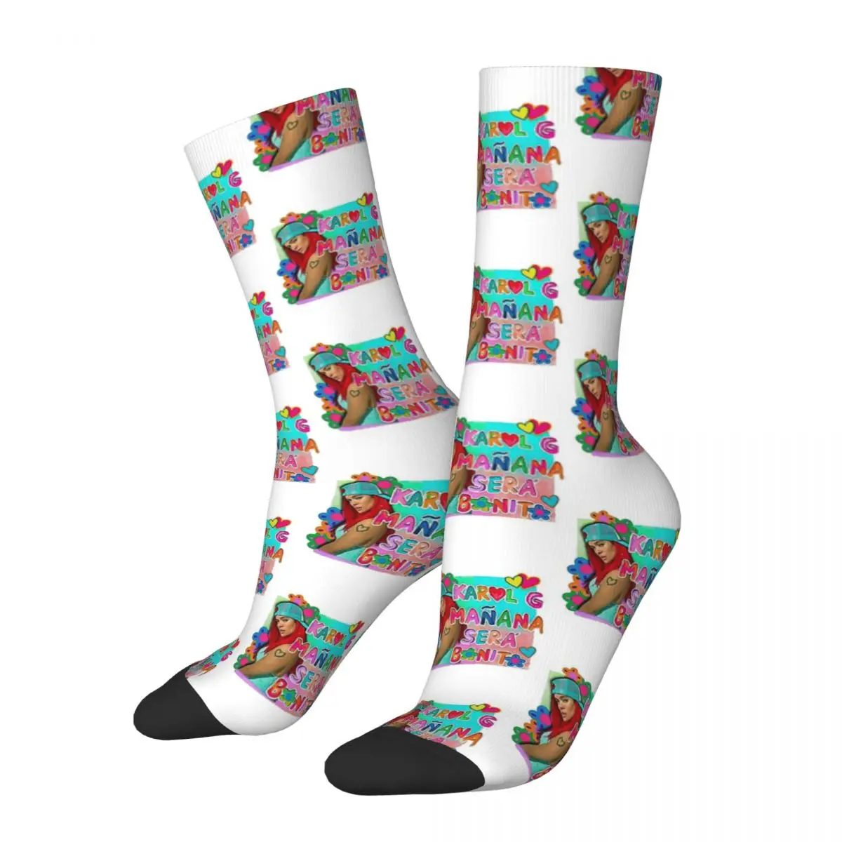 Karol G Flower KAROL G Unisex Winter Socks Hip Hop Happy Socks Street Style Crazy Sock