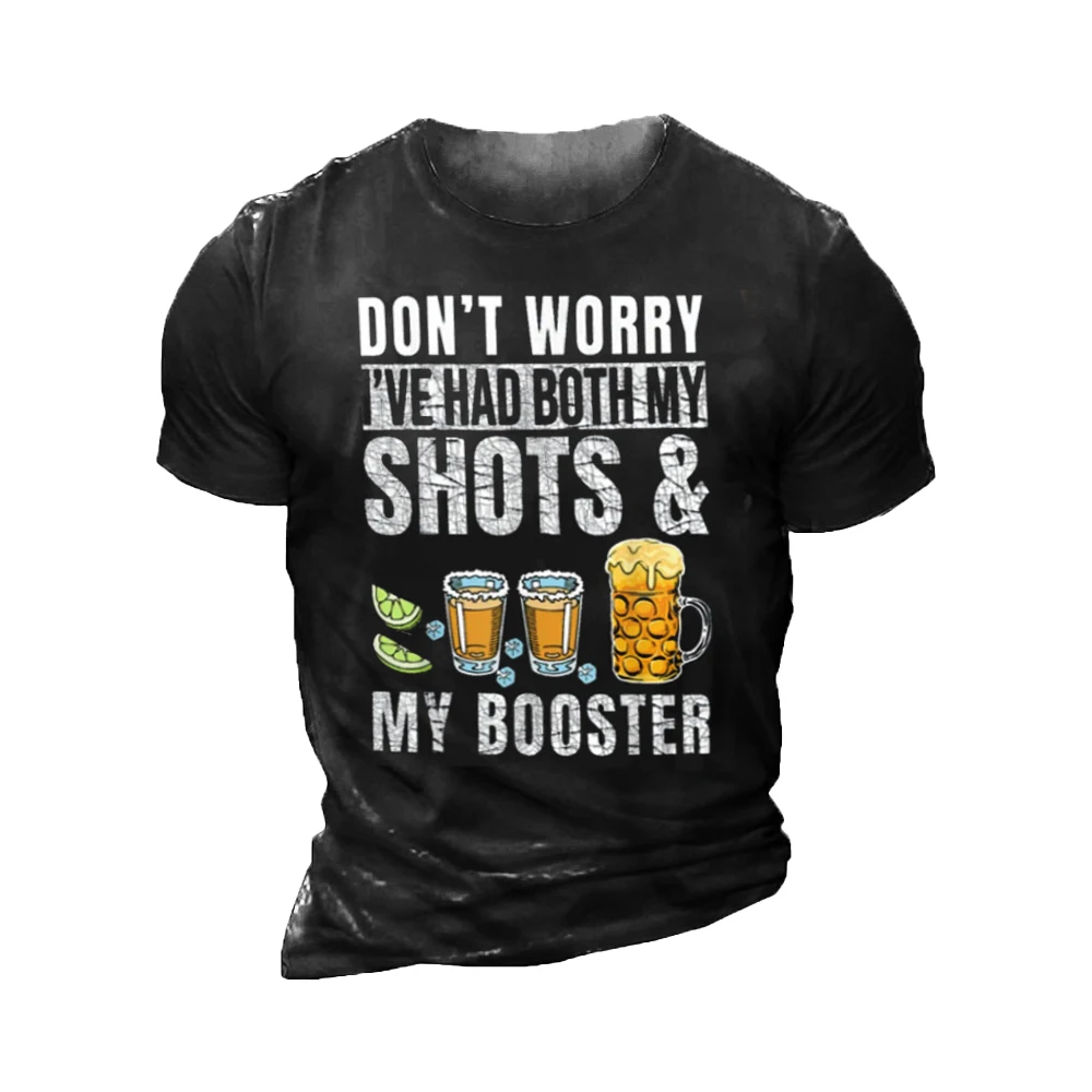 

English Alphabet 3D Printed Men's T Shirt O Neck Short Sleeve Beer Graphic Streetwear Summer Loose Men's Oversized Top T Shirt