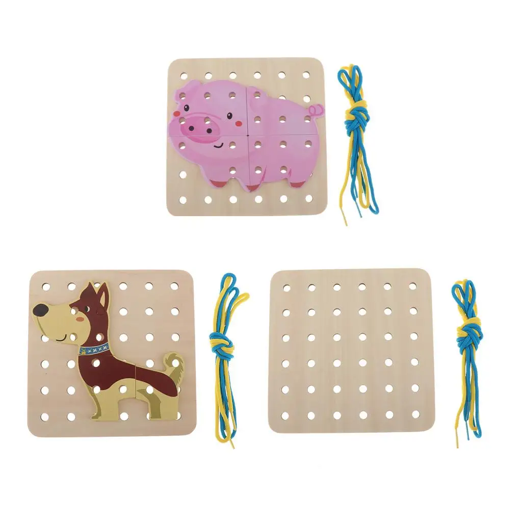 

Деревянная нить Монтессори для маленьких детей