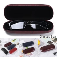 hot sale leather glasses case for men waterproof hard frame eyeglass case women reading glasses box black spectacle cases