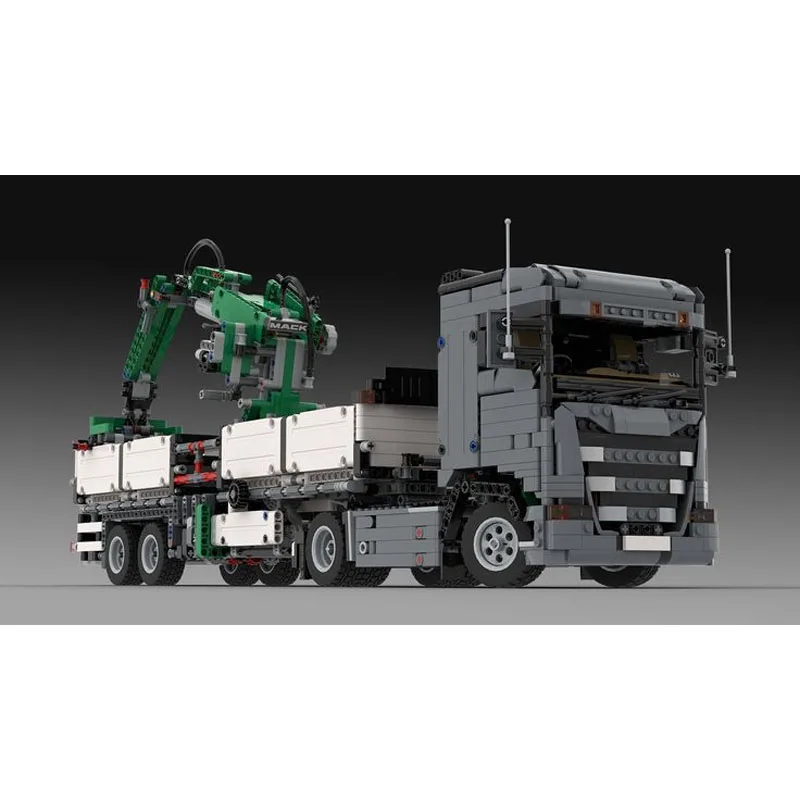 Детский конструктор с захватным краном и прицепом модель детали подарок на день