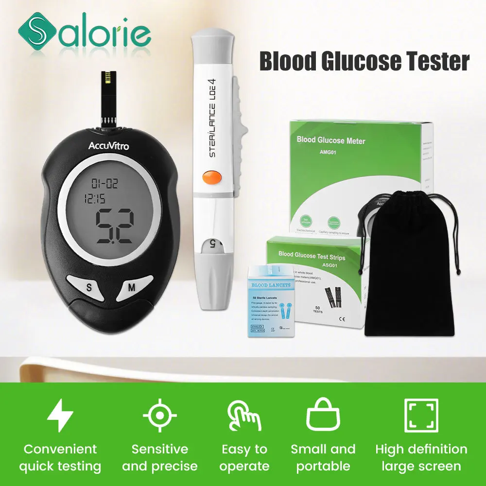 

Glucometer Diabetes Blood Glucose Meter Medical Test Strips Lancets Needles Tester Diabetic Blood Sugar Detection Health Care