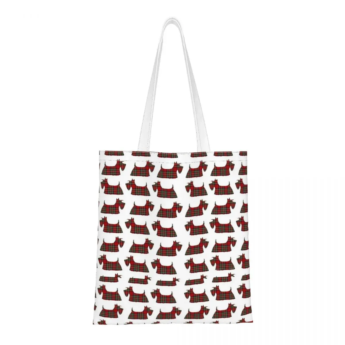 

Tartan Scottie Dog Eco Shoulder Bags Women Tote Bag Fashion Scottish Terrier Large Capacity Shopping Tote Casual Shopper Bag