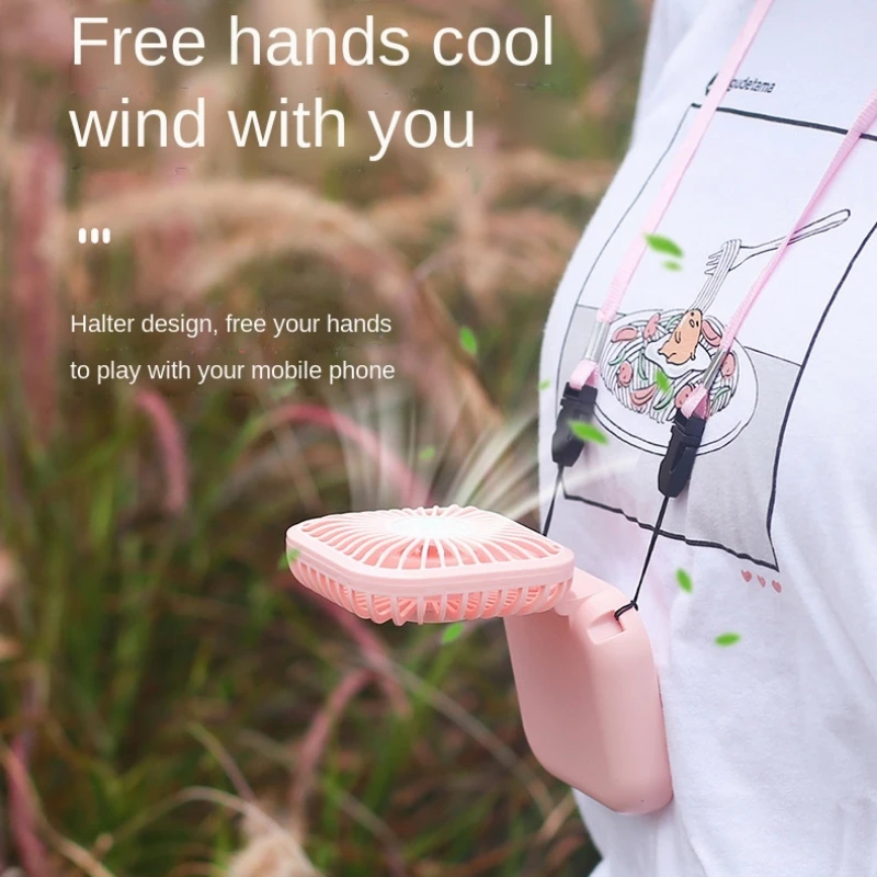 

New Hanging Neck Electric Fan Mini Cold Air Office Small Fan USB Outdoor Fixed Hanging Neck Fan Handheld Deskto Multifunction