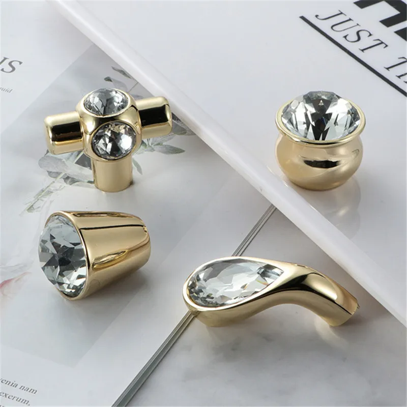 Роскошные хрустальные ручки KK &amp FING для кухонных шкафов из цинковые сплава