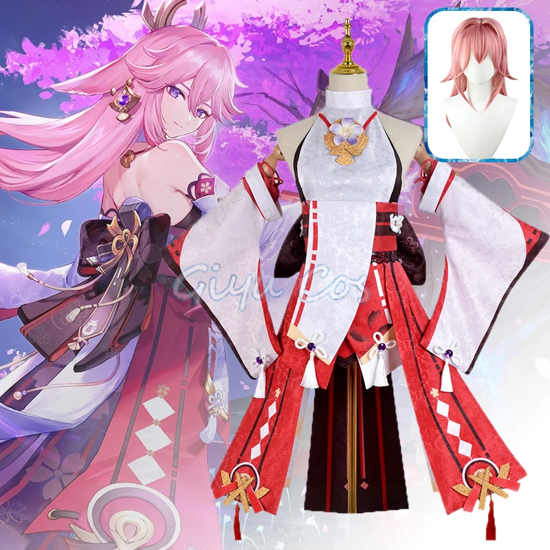 

Женский костюм для косплея Yae Miko, аниме жаккардовая ткань, костюм для Хэллоуина в китайском стиле