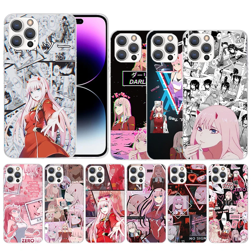 

Zero Two Darling In The FranXX Soft Cover for iPhone 14 13 12 Mini 11 Pro Max Print Phone Case X XS XR 7 Plus 8 + 6 6S 5 SE Patt