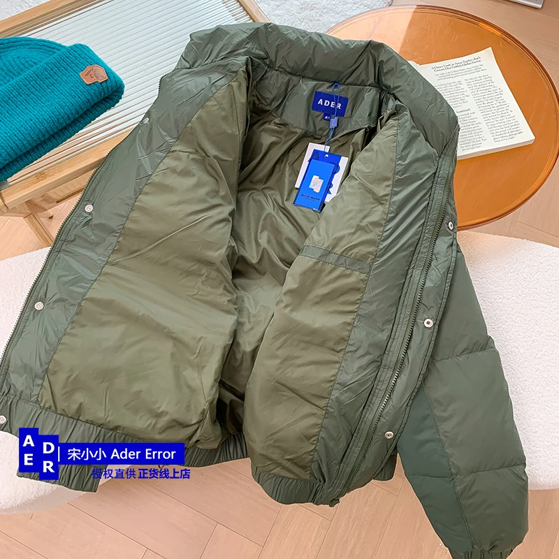 Korean high-quality down jacket loose warm bread type couple thick coat stand collar white duck down heavy coat in winter unisex