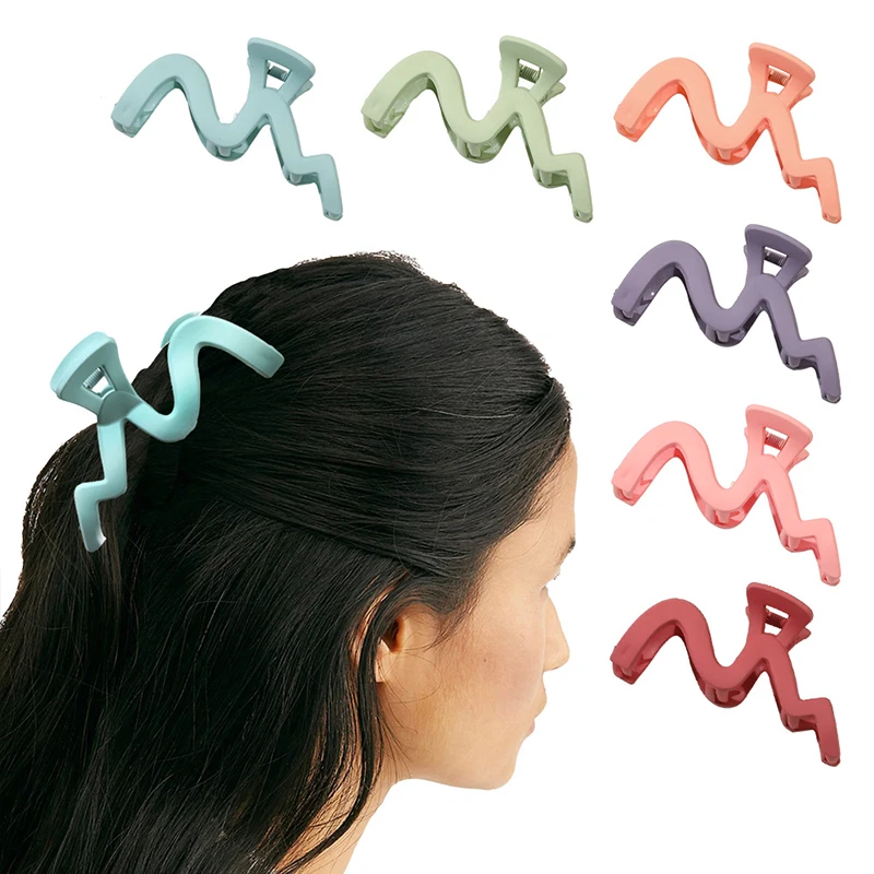 Stylish Frosted Crab Barrettes For Women Girls Solid Color Simple All-match Large Ponytail Shark Hair Clip Matte Hair Claw