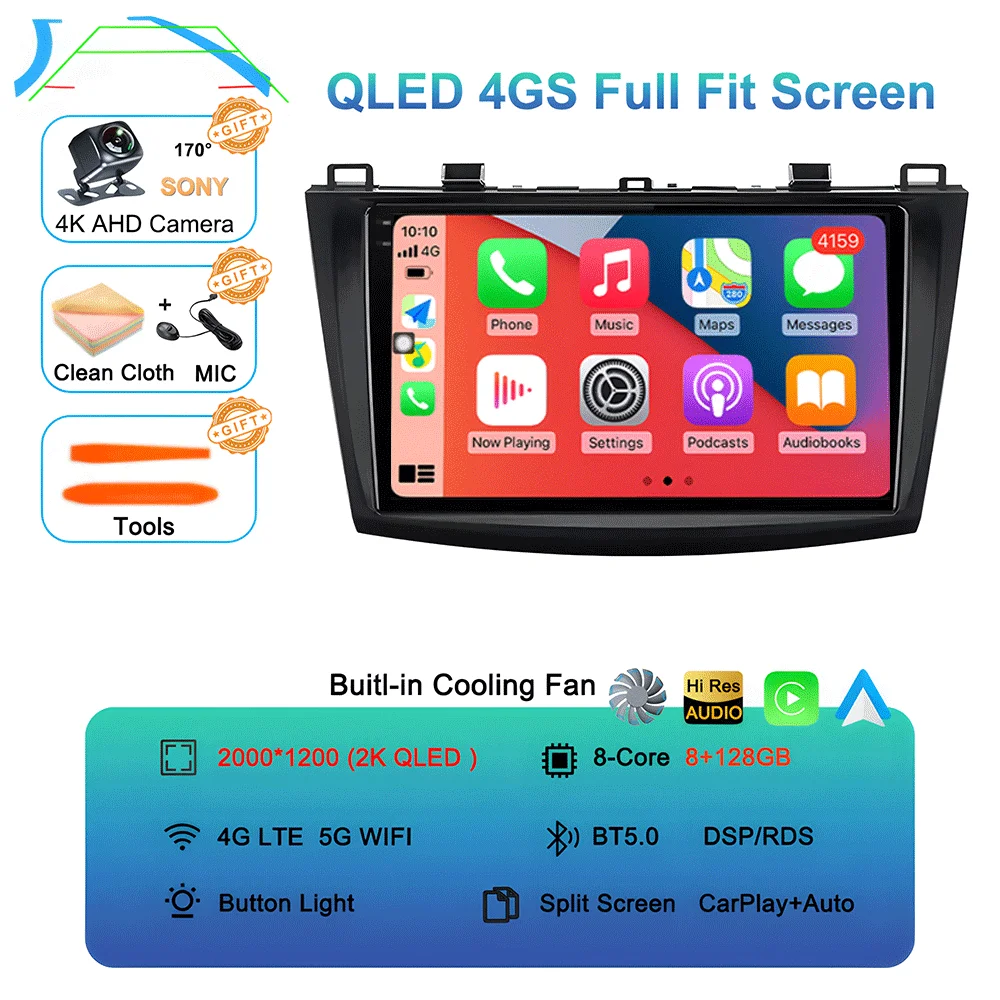 

Android 15 для Mazda 3 2010-2013, видеоплеер, автомобильный радиоприемник, мультимедийная стереосистема, динамики Carplay, головное устройство, аудио GPS 2 Din