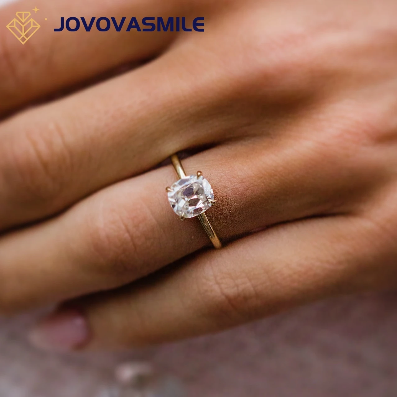 Кольцо JOVOVASMILE женское из желтого золота 14 к 8 5x6 75 мм