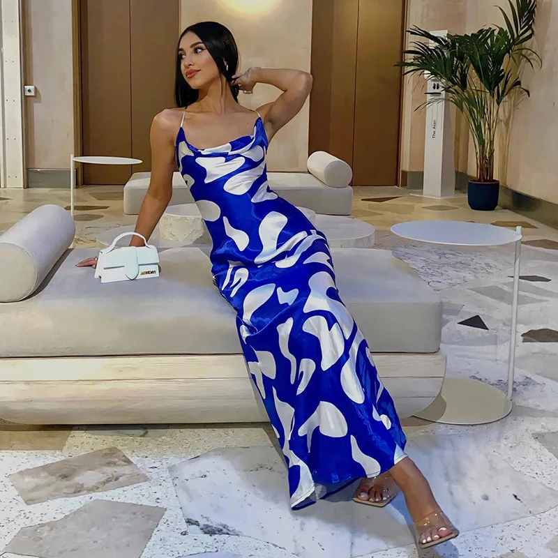 

Zoctuo Women Dresses Printed Bodycon Party Club Evening Beach Vacation Long Dress 2022 Summer Clothes Vestidos