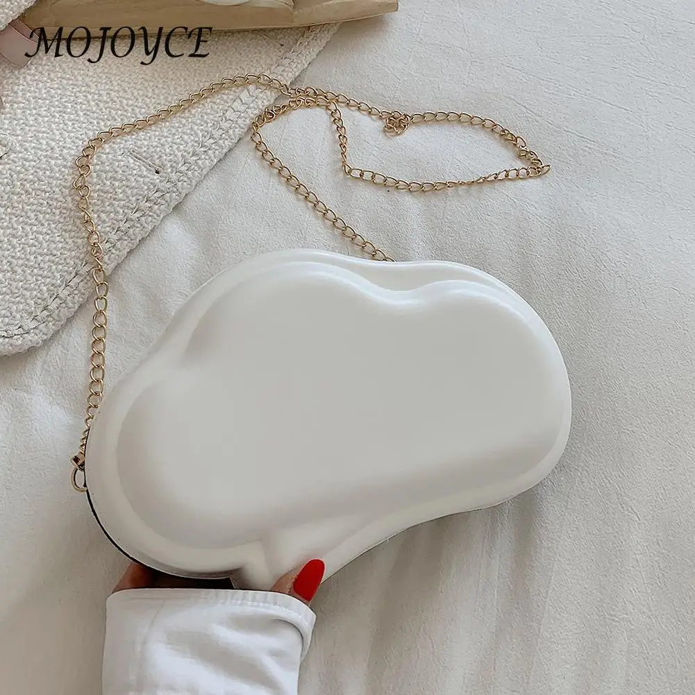 

Fashion Cloud Crossbody Bags For Women PU Leather Candy Solid Color Chain Shoulder Bags Female Zipper Small Messenger Handbags