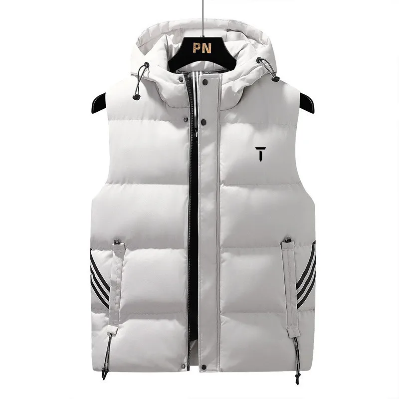 Winter Golf jackets vest for men 2023 down cotton windproof warm Golf wear hooded waistcoat men's new fashion loose jacket Coats