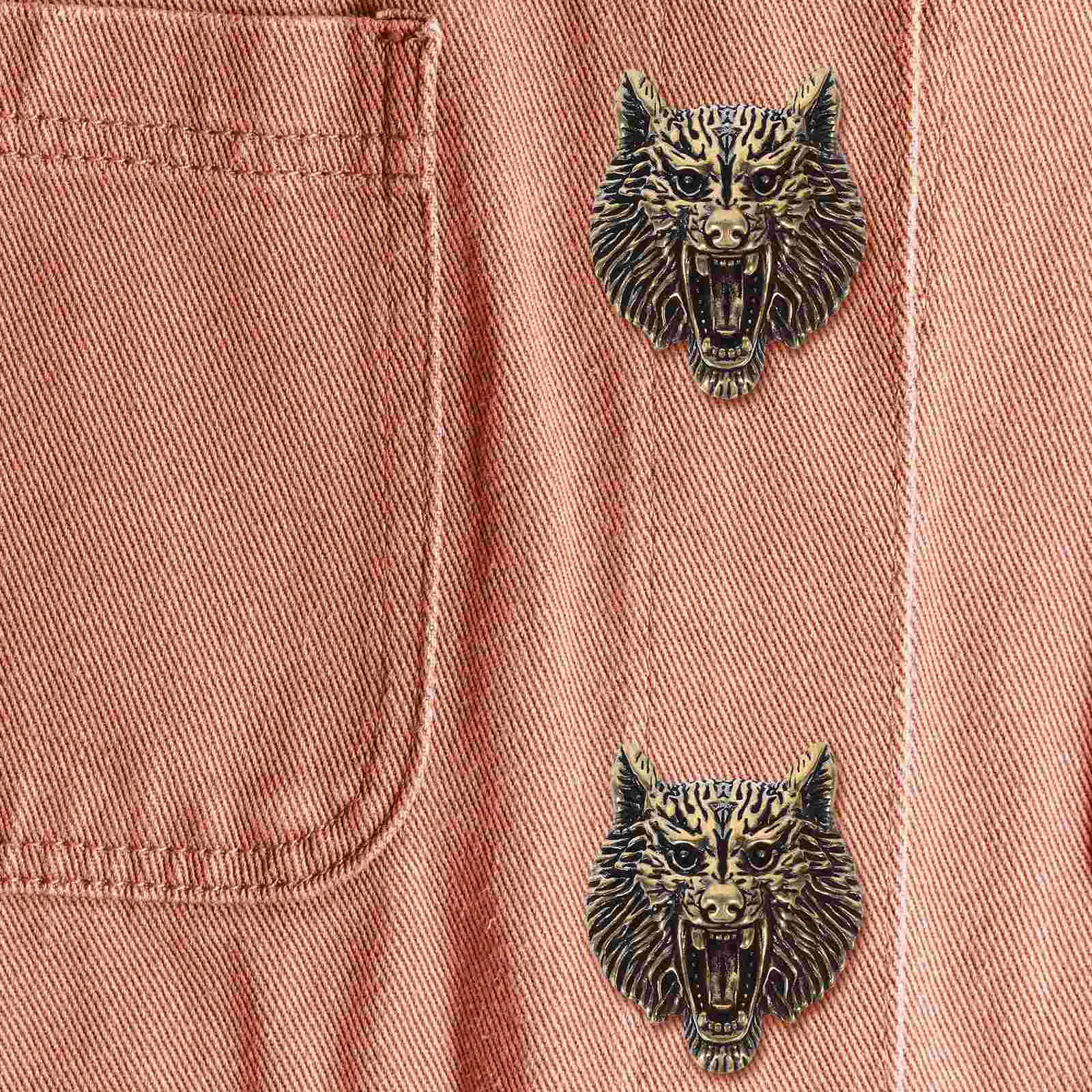 2 шт. глиняное офисное ожерелье аксессуары голова волка кончо латунь украшение