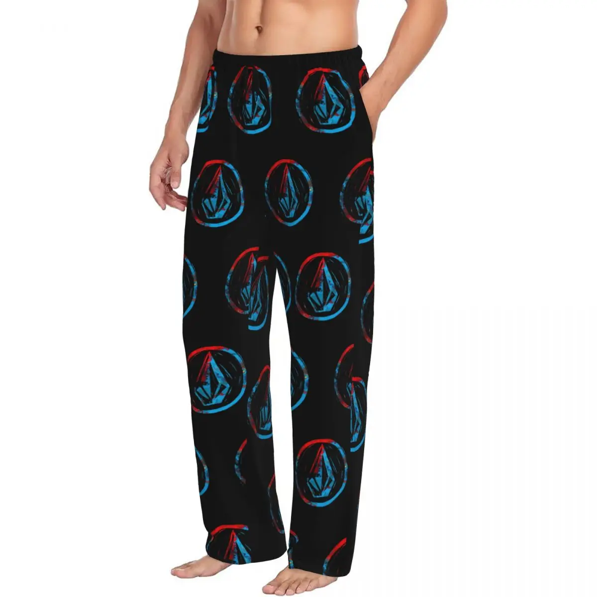 Men Volcoms Logo Pajama Pants Custom Printed Sleep Sleepwear Bottoms with Pockets