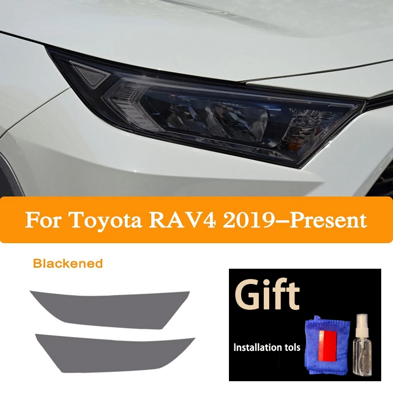 

2 шт. для Toyota RAV4 2019 2020 XA50 тинт для автомобильных фар Черная защитная пленка защита прозрачная ТПУ стикер аксессуары
