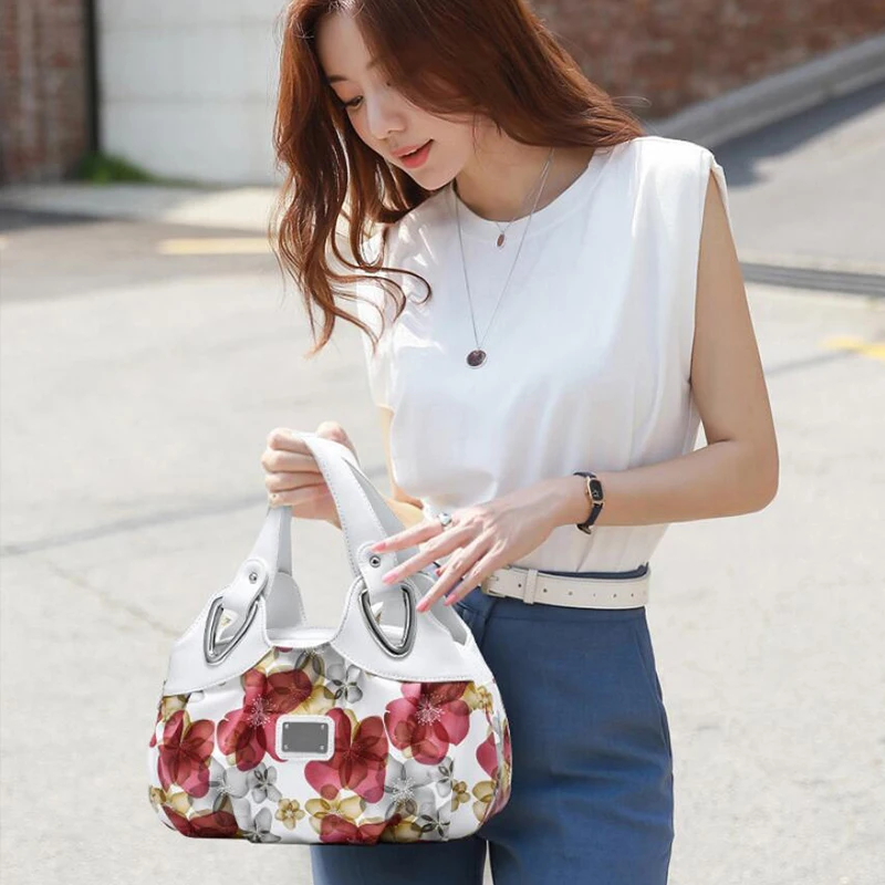 Luxury Handbags Flower Design Top-handle Ladies Handbag Women Shoulder Bags PU Leather Messenger Purse Bag Female Tote Sac Main