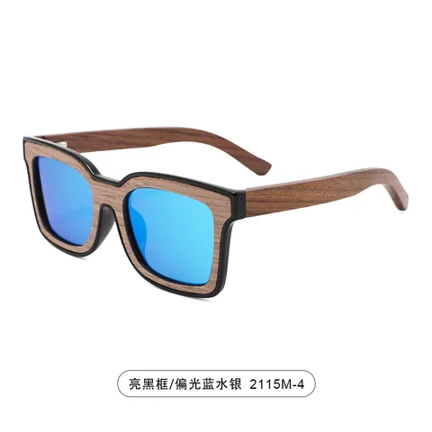 Солнцезащитные очки поляризационные для мужчин и женщин UV-400, аксессуар в винтажном стиле, с бамбуковыми и деревянными линзами, прямоугольные зеркальные, для вождения, 2023