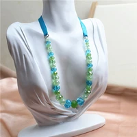european and american style new colored glass bead short necklace simple atmosphere trend fashion female clavicle chain