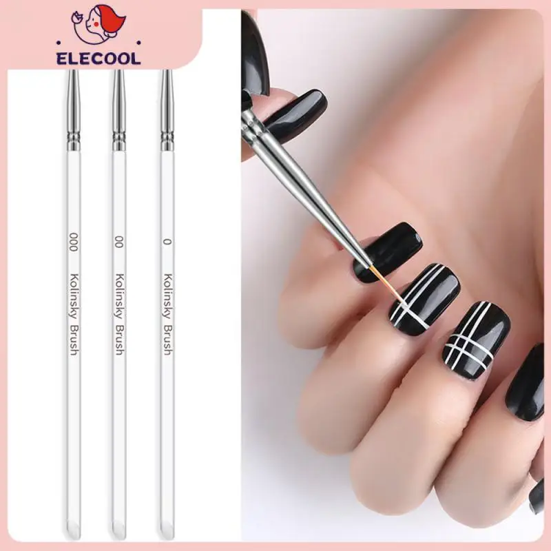 

/Set Nail Art Brush Crystal Acrylic Thin Liner Drawing Pen Painting Stripes Flower 2 Side Nail Art Manicure Tool Set