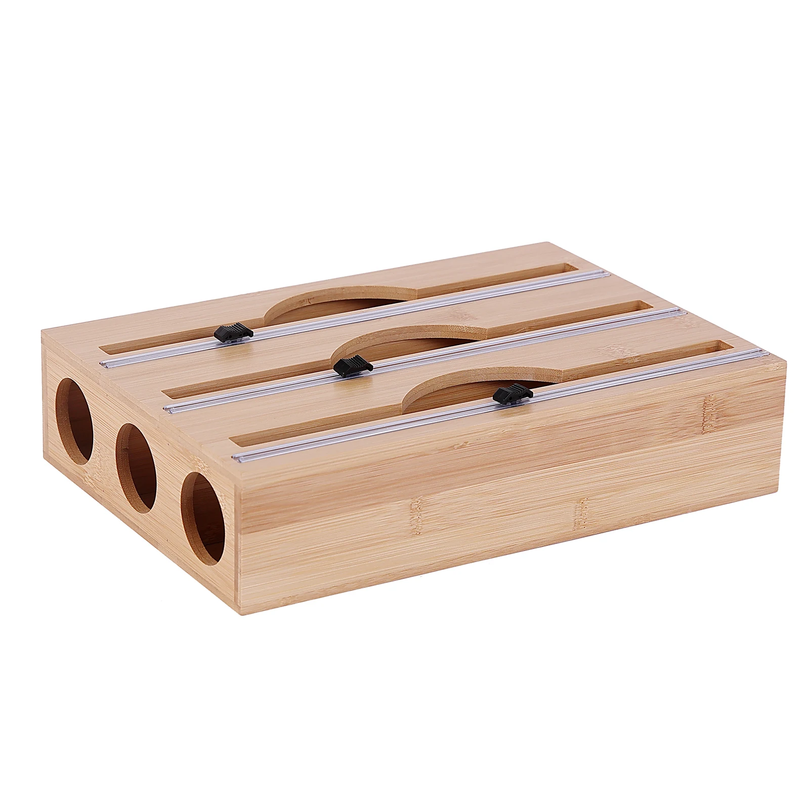 

Food Wrap Dispenser & Cutter Refillable Cling Film Dispenser Tin Foil Holder Roll Foil Dispenser Storage Drawer Kitchen