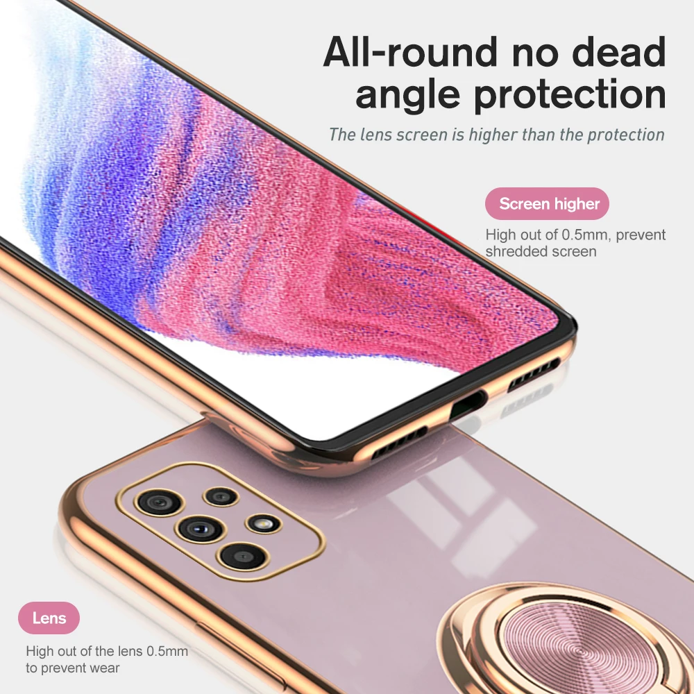 Гальванизированный Магнитный чехол с кольцом-держателем для samsung galaxy A53 A73 A33 A13 A52