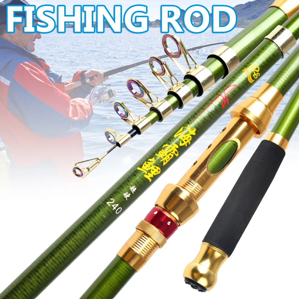 

Carbon Fiber Fishing Rods,2.1/2.4/2.7/3.0M Ultralight Casting Rod,Mini Telescopic Fishing Pole for Travel Saltwater Freshwater