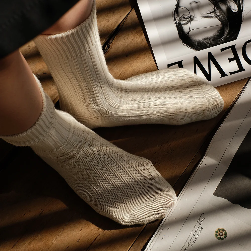 Socks For Men And Women Cotton Web Celebrity Restoring Ancient Ways In The Tube Of Double Needle Cord Stockings Stockings Lovers