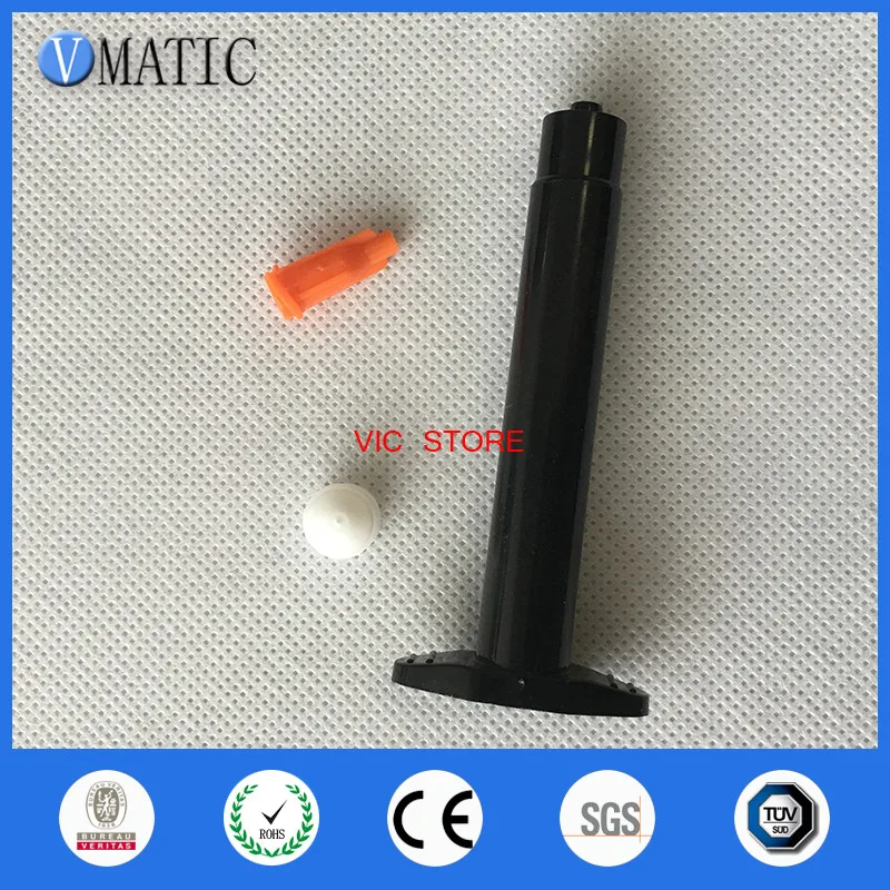 Free Shipping Black Anti-UV 55cc/ml Glue Dispensing Pneumatic Syringe Sets Barrel Piston End Cap Cover Stopper 280 Sets/Lot
