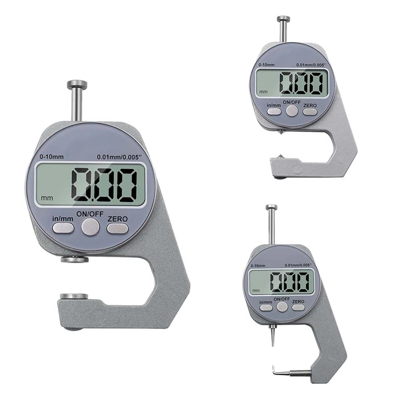 

Mini Precise Digital Thickness Gauge Meter Tester Micrometer Thickness Pointed Head 0 - 10 Mm