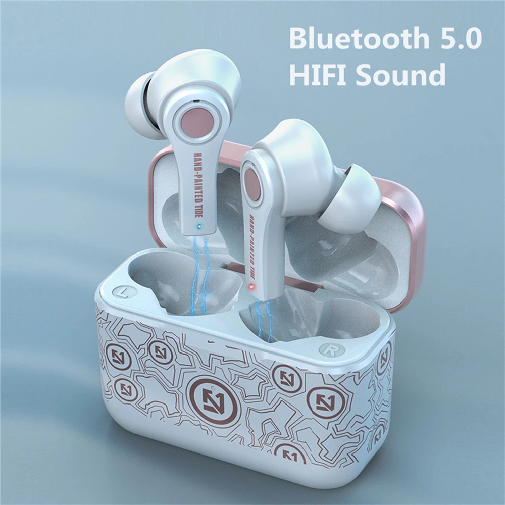 

TS-100 TWS Wireless Bluetooth 5.0 Earphones with Mic Charging Box Headphones 9D Gaming Headsets Sport Earbuds for Android PK I12