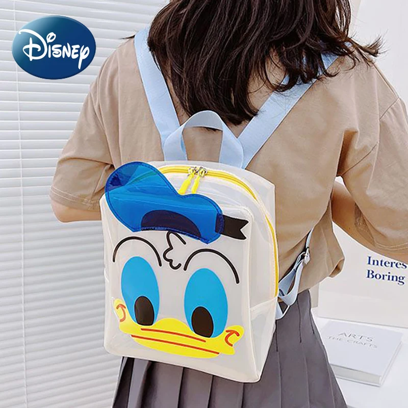 

Disney Transparent School Bag for Girl Student Backpack Cute Minnie Mouse Donald Duck Mini Toddler Bookbag Free Shipping