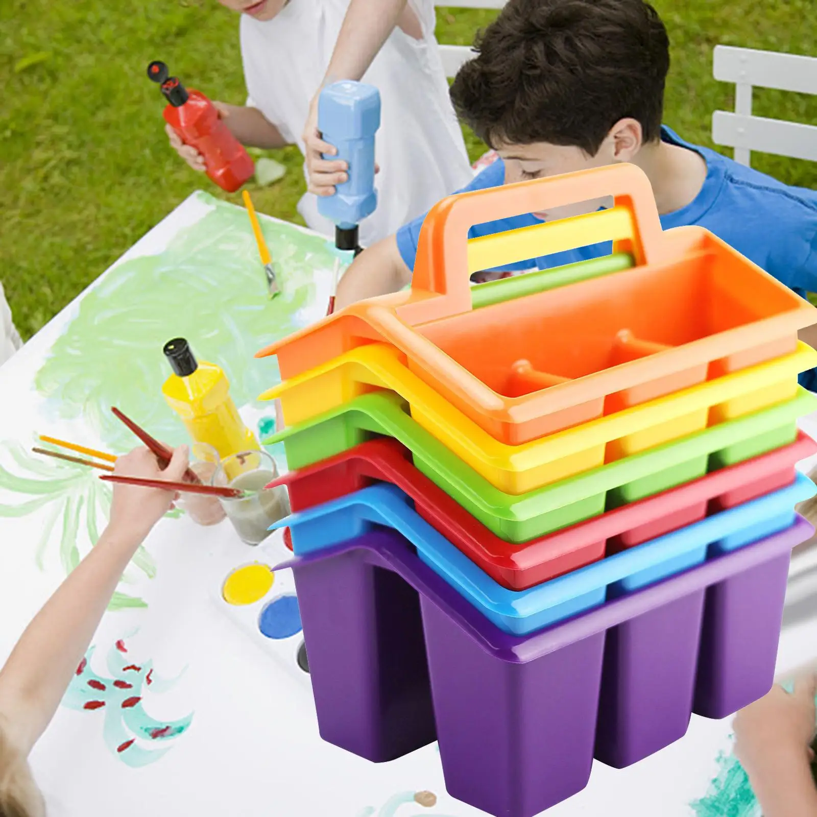 

6 Stand Crayon Organizer Container Plastic Multifunctional for Desktop
