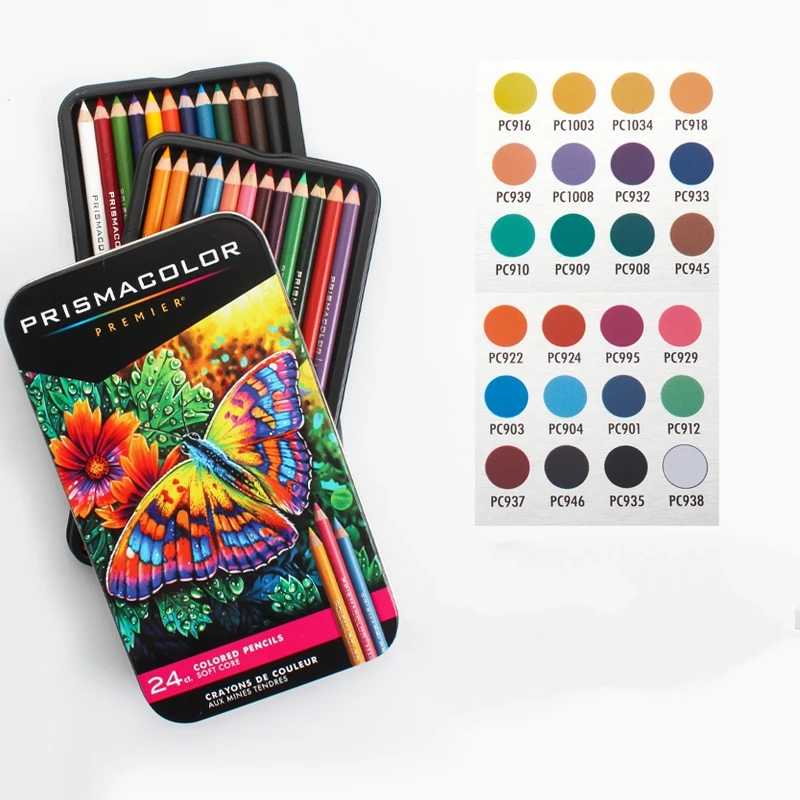

1pcs new Prismacolor Premier Colored Pencils Soft Core 24 colors Art Coloured Pencil Professional art Drawing Pencils