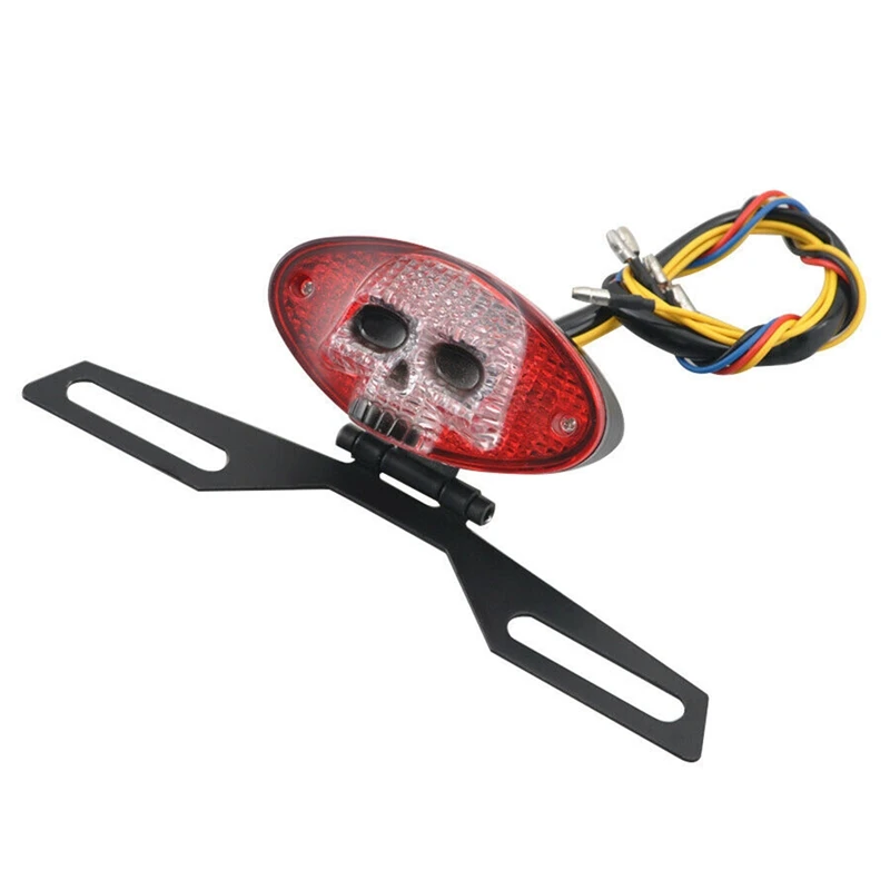 

Universal 12V Motorcycle Taillight Rear 3D Skull Face Tail Light with Signal Light for Motorcycle