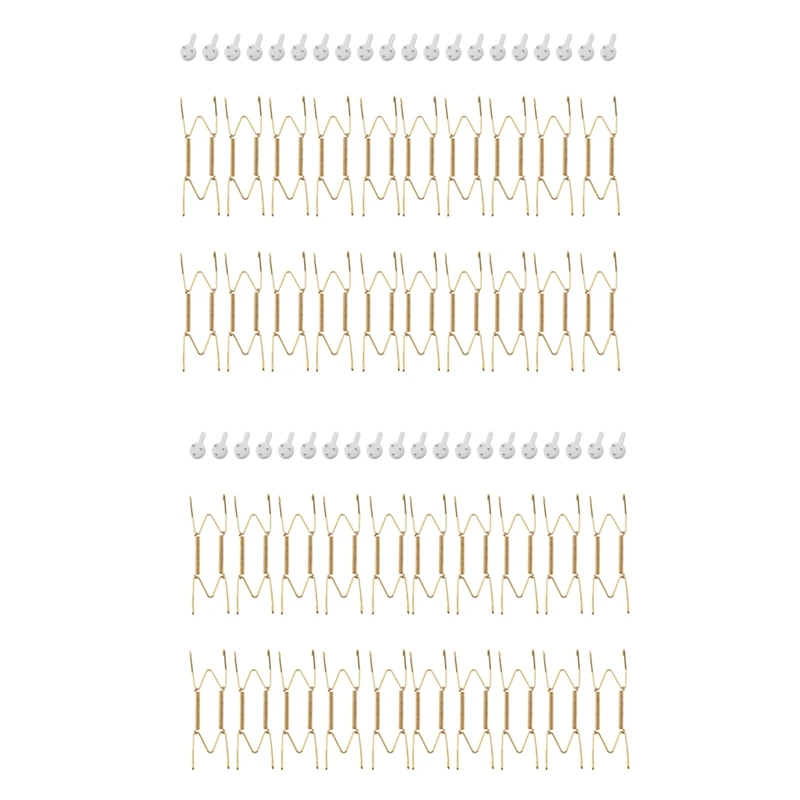 

40 Pieces 6 Inch Invisible Plate Hangers Wall Plate Hangers Brass Wire Plate Holders With 40 Pieces Wall Hooks