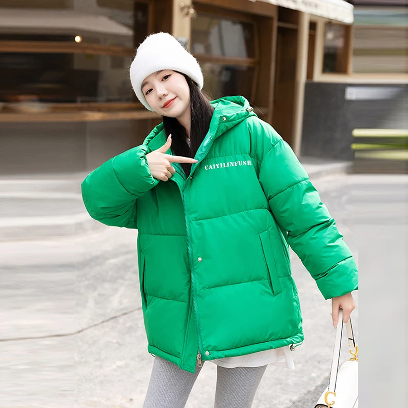 

Зимние Модные клетчатые парки с капюшоном и принтом, женские повседневные куртки на молнии, элегантные женские свободные утепленные пуховы...