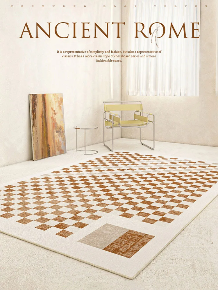

Plaid Luxury Art Living Room Carpet Modern Home Decorator Minimalist Cozy Bedroom Rugs Coffee Table Rug Alfombra ковер Tapete Ig