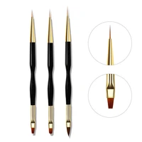 1 pc black nail art brush tools for manicure design fashion double head nails pen accessories for diy decoration