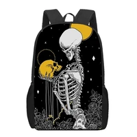 death tarot skull school bags 3d printed book bag men 16 inch backpack for teen boys kindergarten bagpack children moc