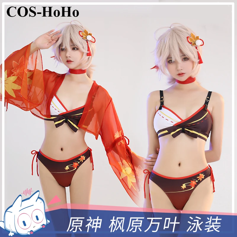 

COS-HoHo Anime Genshin Impact Kaedehara Kazuha Summer Hot Spring Swimsuit Sexy Lovely Uniform Cosplay Costume Pool Party Outfit