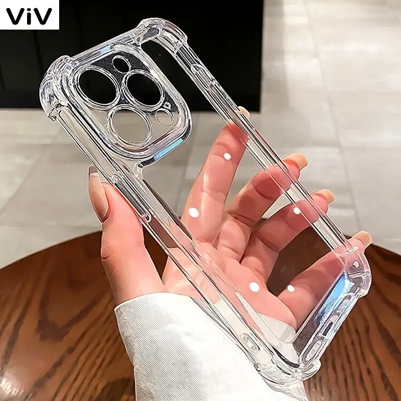 

Роскошный прозрачный противоударный чехол для телефона iPhone 14 13 12 11 Pro Max X XR XS Max 7 8 Plus, прозрачные чехлы-бамперы, чехол