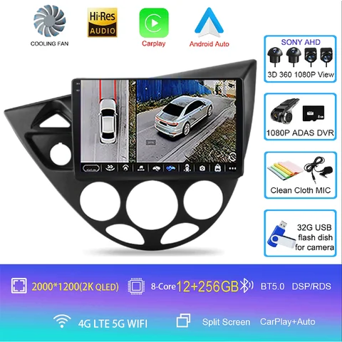 9-дюймовый Android 13 для Ford Fiesta 1995-2001 Focus MK1 1998-2004 7-дюймовый мультимедийный автомобильный радиоприемник стерео Carplay авторадио головное устройство авто