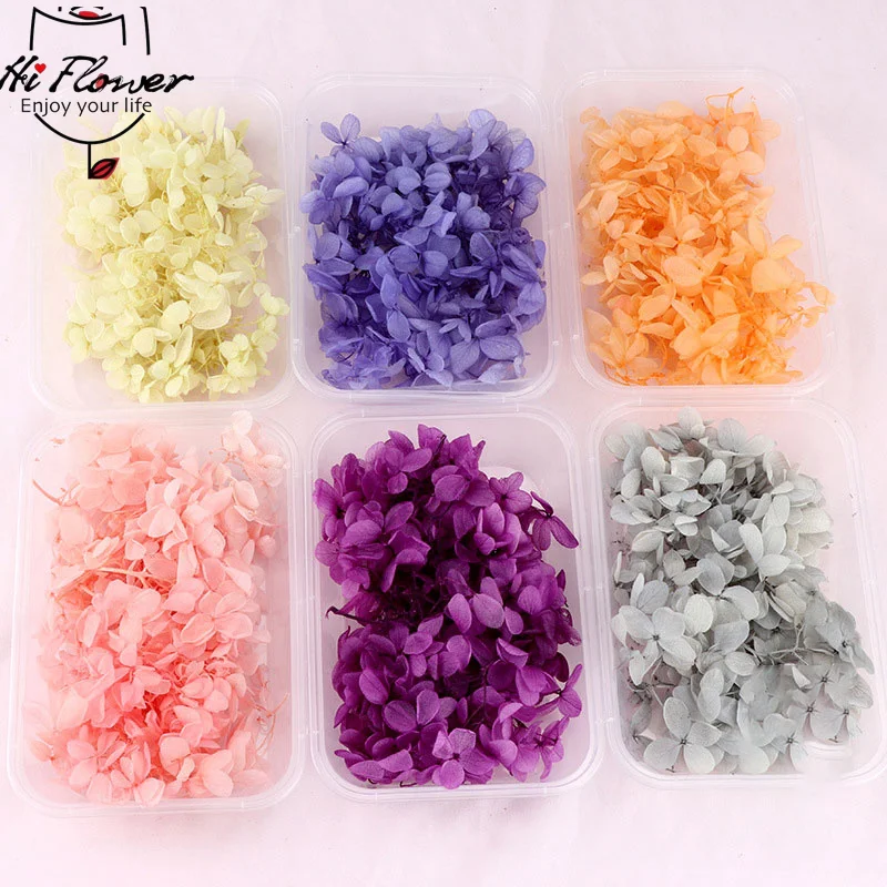 

Real Natural Fresh Preserved Hydrangea Heads Dried Flowers Epoxy Resin DIY Candle Handmade Crafts Forever Rose Hydrangeas Decor