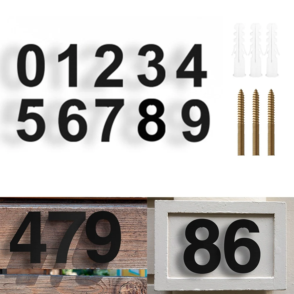 

6In 304 Stainless Steel Black Floating House Door Numbers Sign Building Signage Modern Home Apartment Hotel Room Number