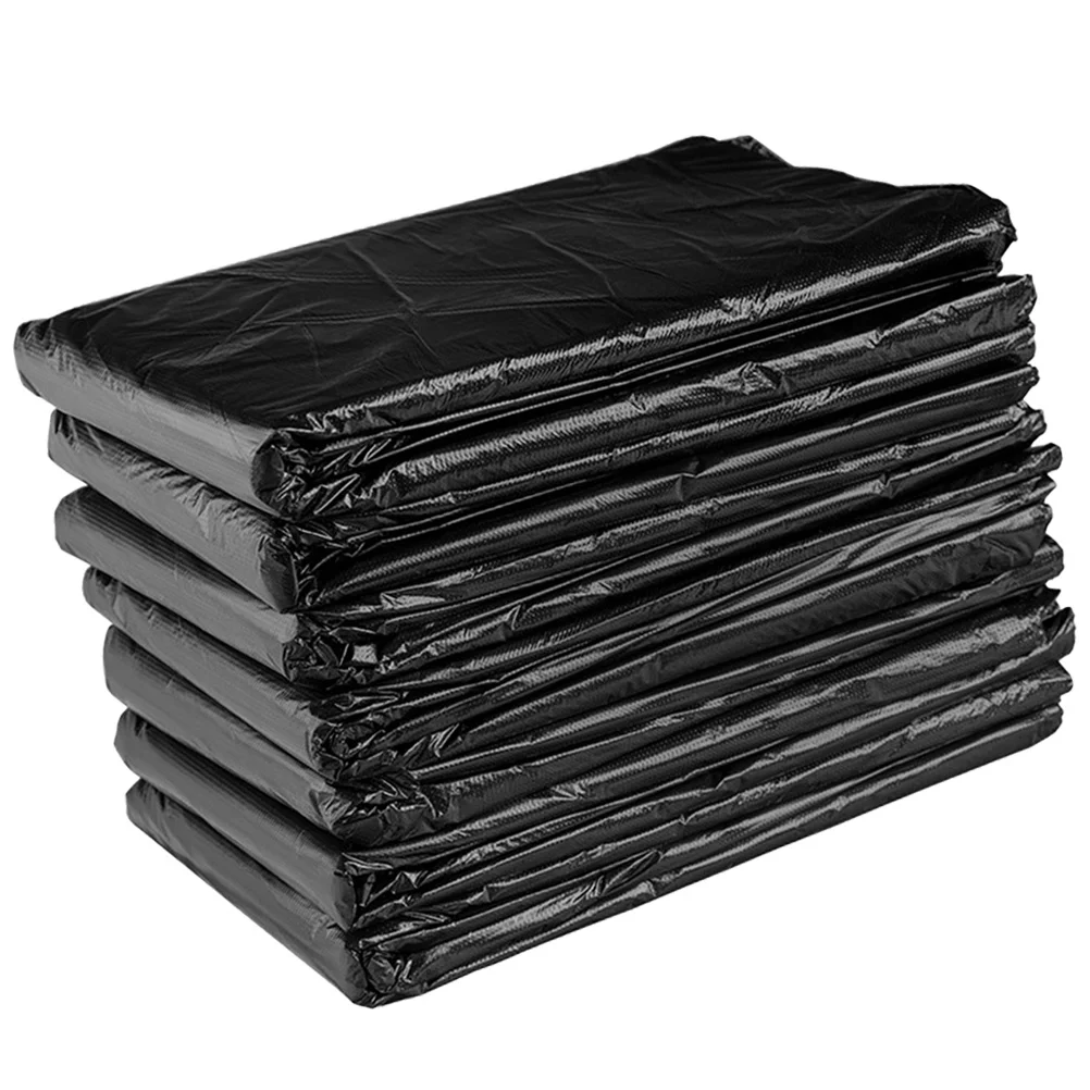 

50pcs Large Rubbish Bag Plastic Thickened Simple Garbage Bags for Hotel Village (Black, 50x60 25 Silk)
